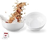 Müslischalen aus Porzellan Set aus 2 Schalen 800 bis 1000ml Füllmenge Ø17,5cm Warmweiß Dessertschalen Porzellan Frühstücksschüssel Müslischüsseln Ramen Schüssel Müslischale Bowl Schüssel groß