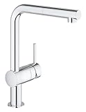 GROHE Minta, Küchenarmatur (Wasserhahn Küche mit ausziehbarer Brause, praktischer 360° Schwenkbereich, wassersparend dank variabler Mengenbegrenzung, einfache Montage am Spülbecken), chrom, 32168000