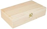 Rayher Holz Schatulle Rahmen, FSC Mix Credit, unbehandelt, mit Metall-Klappverschluss, Größe: 25 cm x 14 cm x 6 cm, 62296000, Beige