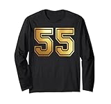 55 Mannschaftssportgrafik, Nummer fünfundfünfzig, Varsity Matching Langarmshirt