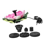 Toddmomy 1 Satz Garten Teichfontäne Lotusbrunnen USB Schwimmende Außenfontäne für Teich und Garten Dekorative Vogeltränke Pinke Lotusform