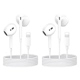 2er Pack Kopfhörer iPhone, [MFi-Zertifiziert] In Ear Kopfhörer mit Kabel Mikrofon und Lautstärkeregler, HiFi Kabelkopfhörer für iPhone 14 13 12 11 Plus Pro Max/XR/XS/X/SE/8/7/iPad/Unterstützt alle iOS