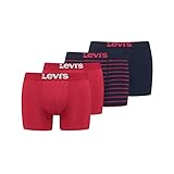 Levi's Herren Levi's Men's Solid and Vintage Stripe Boxers (4 pack) Boxer Shorts, rot / Schwarz, M