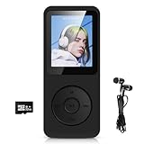 32GB MP3 Player Bluetooth 5.3 mit 1.8' TFT Farbbildschirm mit Kopfhörer, HiFi Musik Kinder MP3 Player mit Lautsprecher, FM-Radio, E-Book, Aufnahme, Unterstützung bis zu 128 GB, Schwarz