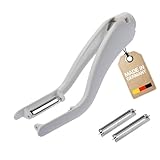 Westmark Gemüse- und Doppelschäler/Spargel-Schäler, inklusive 2 Ersatz-Edelstahlklingen, Peel-Star KS, Kunststoff, Weiß/Silber, 60622E6