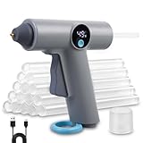 Behogan Heißklebepistole Akku: Tragbar Klebepistole Kabellos mit 22pcs Heißklebesticks 7mm, Type-C Aufladung Heissklebepistole Kabellos, Mini Klebepistole, für DIY Handwerk Reparaturen Schule