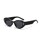 JZWCHQ Sonnenbrille, Retro-Stil, Katzenauge, klassisch, Vintage, UV400, Outdoor-Sonnenbrille, Schwarz , Einheitsgröße