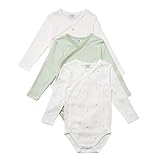 Stellou & friends Baby-Body - Wickelbody 3er Set I kuschelweiche Babys Kleidung für Jungs und Mädchen - langarm 50-56