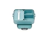 Mepal - Bento Lunchbox Take A Break Midi - Brotdose mit Bento-Box - Meal Prep Box für Sandwiches, Kleine Snacks & Reste - Snack & Mittagessen - Essensbox mit Fächern - 900 ml - Nordic Green