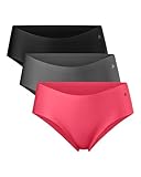 DANISH ENDURANCE Mikrofaser Sport Hipster aus recyeltem Polyester, 3 Pack (Mehrfarbig (1x Schwarz, 1x Grau, 1x Pink), Medium)