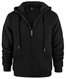 JACKETOWN Herren Sweatshirt Gefüttert Hoodie Reißverschluss Sweatjacke Warm Fleece Winterjacke Teddyfutter Fleecejacke mit Kapuze