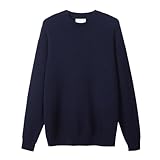 Diana Studio Men's Rundhalsausschnitt aus Kaschmir und Wolle Sweater, blau, Small