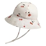 coolable Kinder Sonnenhut - Verstellbarer und Faltbarer Sommer-Sonnenhut mit breiter Krempe, UPF 50+ UV-Schutz für Babys und Kleinkinder - Kirsche 2-4 Jahre