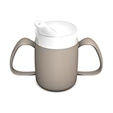 Ornamin 2-Henkel Becher mit Trink-Trick mit Schnabelaufsatz, leinen