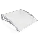 POPSPARKk Türvordach Haustürvordach Pultvordach Überdachung Vordach Sonnenschutz Regenschutz 7 Größe (60x100) Weiß