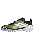 adidas Unisex F50 League Messi Football Boots Turf Schuhe, Gold Metallic/Cloud White/Core Black, 38 2/3 EU