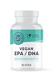 Vimergy Vegan EPA DHA (30 Einnahmen) – Omega 3 Algenöl Kapseln – EPA DHA – Omega 3 Algenöl – Omega 3 Vegan EPA DHA Softgel ohne Gelatine – Gentechnik & Glutenfrei, Koscher (90 Stück)