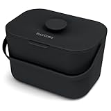 YourCasa Biomülleimer Küche 5L - Komposteimer für alltäglichen Biomüll Behälter - Spülmaschinenfest - Geruchsdicht mit Sieb & ergonomischen Griff - Bio Mülleimer Klein Komposter Bioeimer (Schwarz)