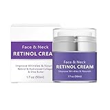 Face und Neck Cream, Retinol Creme, Anti-Falten Nackencreme, mit Sheabutter, Feuchtigkeitsspendend, Falten Reduzieren, Gleichmäßiger Hautton, Zur Anwendung auf Gesicht und Hals 50 ML (1PC)