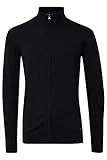 Indicode Badi Herren Strickjacke Cardigan Feinstrick mit hochabschließendem Kragen, Größe:XL, Farbe:Black (999)