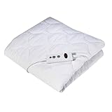 Promed UBS-2.4 Wärmeunterbett mit Abschaltautomatik, elektrische Heizdecke mit 10 Temperaturstufen, Schnellheizung Turbo Heat 120 Watt und Überhitzungsschutz, ca 150x70 cm, waschbar bei 40⁰, weiß