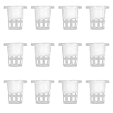 Housoutil 100 Stück Hydroponische Pflanzkörbe aus PP mit Baumwolle Formstabil Belüftete Anzuchtkörbe für Gemüse und Pflanzen Geeignet für Hydrokultur Balkon Garten und Gewächshaus