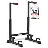 DH FitLife Dip Barren Bars | Dipständer | Dip Station | Dip Stange | Kraftstation Fitnessgerät für Zuhause | Parallettes Calisthenics Training Equipment | Krafttraining 100-130 cm 9-fach verstellbar