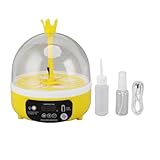 Mini-Ei-Inkubator, automatische Temperaturregelung, Digitale Kerze, Geflügel-Brutmaschine für Hühner, Enten, Tauben, Heimschule, ABS-Schaum, 7 W, 4 Eier (Automatisches Drehen)