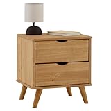 IDIMEX Nachttisch Colima, 2 Schubladen, Massivholz Kiefer, ideal für Boxspringbetten, Natur