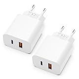 USB C Ladegerät mit USB Adapter [ 2 in 1 ] 2er Pack Ladeadapter für iPhone/iPad/Kopfhörer/Handy Netzteil Mehrfach Ladestecker PD 3.0 Schnellladegerät USB Steckdose usbc Stecker Charger,Ohne Ladekabel