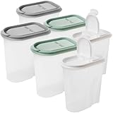 LIVINJA Vorratsdosen 6er Set Mix 5L Schüttdosen transparent mit Klappdeckeln Müslispender Kunststoff Made in Europe 100% recyclebar Aufbewahrungsboxen Küche