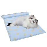 Kühlmatte für Hunde, waschbar, faltbar, Eisseide, atmungsaktiv, kühlendes Haustierbett, niedliches Kissen, für den Sommer, für Welpen, Kätzchen, Reisedecke, Komfort für Zuhause