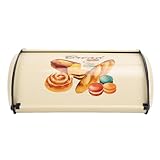 XZXCVN Brotbox Metall in Champagner, Große Aufbewahrungsbox Drum - Form für Brot Kuchen Gebäcke - Stilvoll Elegant, Vielseitig Nutzbar, Für Küche und Gastronomie (Typ 1)