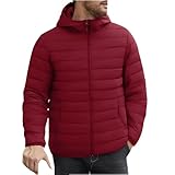 Leichte Steppjacke Mit Kapuze Herren 4Xl - Outdoor Jacken Für Herren Wasserdicht Winterjacke Leicht Wintermantel Sweatjacke Lässig Winddicht Outdoorjacke Kälte Thermojacke Jacke Bequeme Warm Jacket