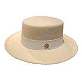 Bywenzai Männer Frauen Filz Top Hüte Fedora Panama Hüte Wollzylinder Für Herren Und Frauen Herren Sonnenschirm Mit Großer Krempe Jazz Cap M (56-58Cm) Reishut + Reisgürtel