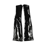 Pyasuye 1. Frauen Glänzender Künstlicher Latex Oberschenkel Hoher Strümpfe Nassen Blick Über Knie Reißverschlüsse Beinabdeckungen Für Nachtclub Partys Reißverschluss Footlose Strümpfe Socken Socken