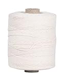 Rayher 7205000 Kettgarn, Rolle 220 m, 6-fädig, weiß, 35% Baumwolle, 65% Polyester, zum Bespannen von Webrahmen, Häkelgarn, 1 mm, 1-Pack