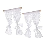 ERINGOGO 2 Stück Mini -vorhangmodell Mini- Puppenhausdekorationen Puppenhaus-Requisite Fenstervorhang Schatten Layout Der Puppenhausszene Puppenhausverzierung Baumwolle Weiß