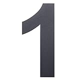 nanlyiau Hausnummer Anthrazit Edelstahl Hausnummer große Höhe 8in/20.5 cm massivem Stahl in Anthrazit - RAL 7016,Witterungs- und korrosionsbeständig (7016 8in1)