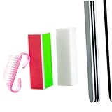 PENIKOKO Nagelfeilen Polierblock mit Staubpinsel Formen Je Grobe Körnung für Naturnägel und Acryl Vielseitig für Maniküre und Pediküre zum Glätten und Kleberentfernen