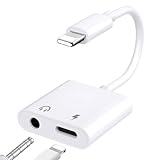 Ticenpe [MFi Zertifiziert] Lightning auf Klinke 2 in 1 HiFi Kopfhörer Jack Adapter für iPhone mit Ladeanschluss, Lightning auf 3,5mm Klinke AUX Adapter für iPhone 14 13 12 11 XS XR 8 7