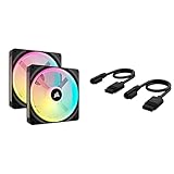 CORSAIR iCUE LINK QX140 RGB Starter Kit Bundle - Zwei 140mm Magnetic Dome RGB Lüfter - iCUE LINK System Hub - iCUE LINK Slim 200mm Straight/Slim 90° Kabel - Schwarz