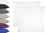 NatureMark 2er Pack Microfaser Kissenbezug 100% Polyester Kissenhülle mit Reißverschluss 40x40cm Weiß