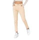 Nina Carter J250 Damen Chinohose Bequeme High Waist Slim Fit Stretch Baumwollhose Stilvolle Alltag Freizeit Hose (Beige (J250-14), M)