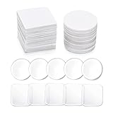 AEIOPRS 60 Pcs Klebepads Doppelseitig Waschbares Spurloses Klebeband Nano Kleber Transparent Entfernbares Extra Starke Klebekraft Wasserdichtes Klebestreifen Quadratisch Rund