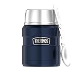 Thermos Stainless King Food JAR 0,47l, Midnight Blue, Thermosbehälter aus Edelstahl mit Löffel, 6h heiß / 24h kalt, absolut dicht für Suppe, Müsli, Thermobehälter Essen, spülmaschinenfest