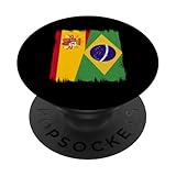 Spanien Brasilien Flagge Spanisch Brazilian Roots Pride PopSockets mit austauschbarem PopGrip