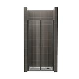 Duschtür STELLA 70x180 cm Nischentür Verstellbereich von 70-73 cm, Höhe: 180 cm, Dusche aus 6 mm Klarglas ESG Sicherheitsglas mit Nano und schwarze Aluminiumprofile - Alle Größen BC