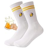 YYSWSAKY Bier Socken, Gestickte Biersocken, Damen & Herren Motiv Tennissocken, Fashion Drinks Crew-Socken für Männer und Frauen, Baumwollsocken, Geschenkideen für Bierliebhaber