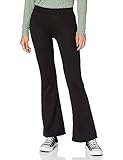 Damen Stretch Schlag Hose Slim Fit Freizeit Schlupf Stoffhose ONLFEVER Elastic Flared Long Pants 70s Retro, Farben:Schwarz, Größe:XL / 32L